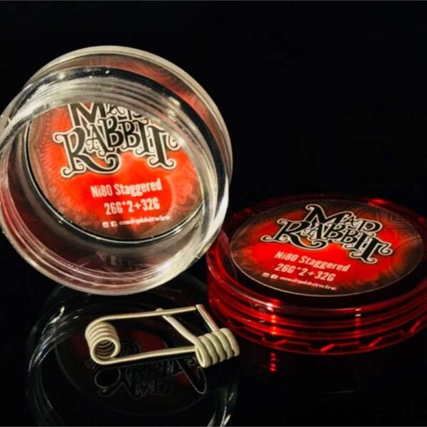 Mad Rabbit NI80 Staggered 0,3 Ohm TWOL prebuilt Coils für Selbstwickler und Verdampfer