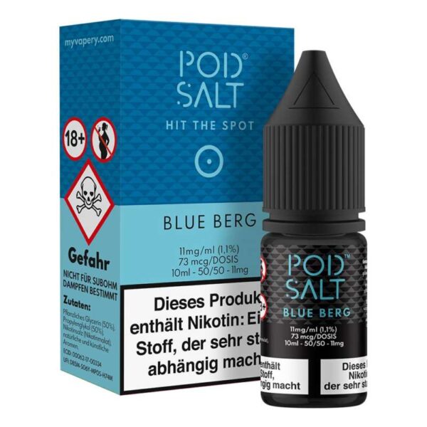Blue Berg Pod Salt Nikotinsalz 11mg/ml Liquid. Nikotinsalz Liquid.