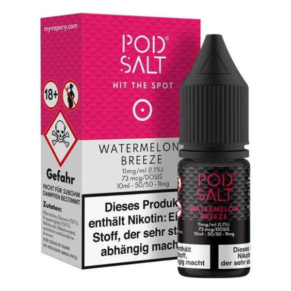 Watermelon Breeze Pod Salt Nikotinsalz 11mg/ml Liquid Saltnic und Shortfill Nikotinsalz Liquid