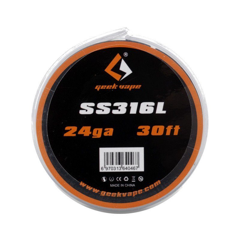 GeekVape Edelstahldraht 24GA SS316L GeekVape SS316L Edelstahl Runddraht 24ga Drahtrollen Coils für Selbstwickler und Verdampfer