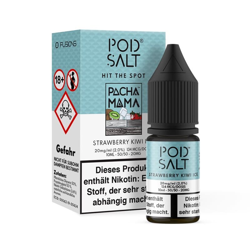 pod-salt-fusion-strawberry-kiwi-ice-10ml-20mg-ml Pod Salt Strawberry Kiwi Ice Pacha Mama Nikotinsalz Liquid