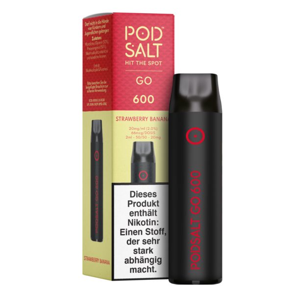 Pod Salt Go 600 Strawberry Banana Einweg E-Zigarette Disposable Pod Salt Go 600