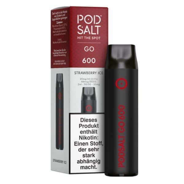 Pod Salt Go 600 Strawberry Ice Einweg E-Zigarette Disposable Pod Salt Go 600