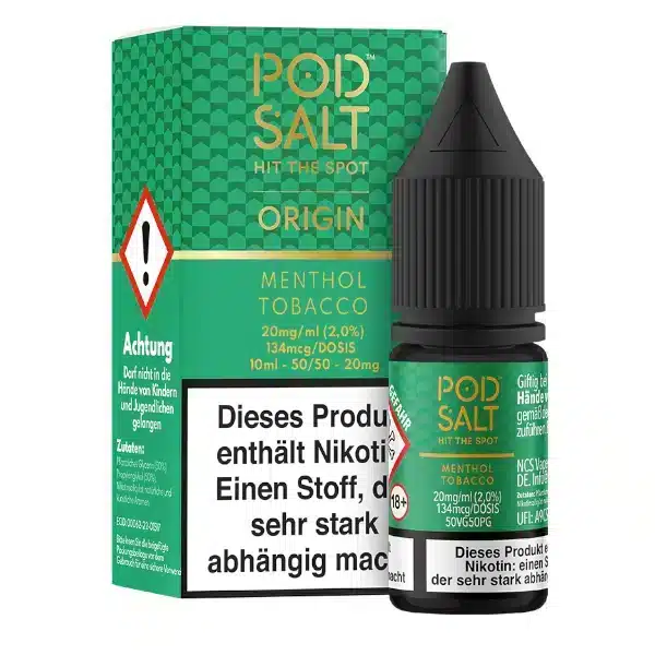 pod-salt-origin-Menthol-tobacco-10-ml-20-mg-ml Pod Salt Origin Menthol Tobacco 20mg. Nikotinsalz Liquid