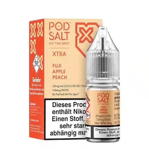 Pod Salt Xtra Fuji Apple Peach Nikotinsalz 20mg_ml 10ml Pod Salt Xtra Fuji Apple Peach Nikotinsalz 20mg Nikotinsalz Liquid