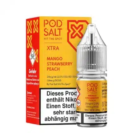 Pod Salt Xtra Mango Strawberry Peach Nikotinsalz Liquid 20mg/ml 10ml