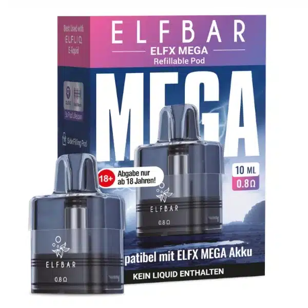 Elfbar Elfx Mega Pod 0,8 Ohm 10ml Elfbar Elfx Mega Pod 0,8 Ohm 10ml