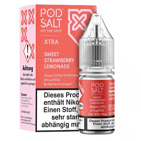 Pod Salt Xtra Sweet Strawberry Lemonade Nikotinsalz 10mg Pod Salt Xtra Sweet Strawberry Lemonade Nikotinsalz 10mg