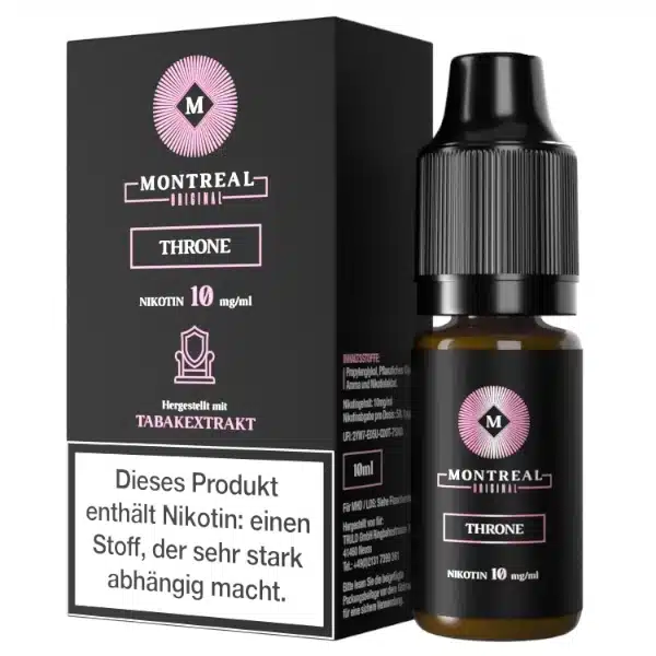Montreal Throne Nikotinsalz Liquid 10mg 10ml Montreal Throne Nikotinsalz Liquid 10mg 10ml