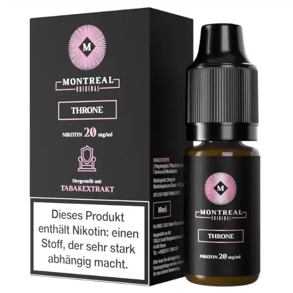 Montreal Throne Nikotinsalz Liquid 20mg 10ml Montreal Throne Nikotinsalz Liquid 20mg 10ml